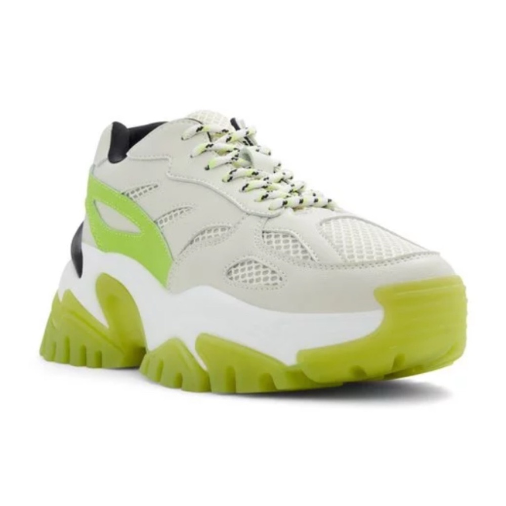 Chunky Lime Green and White Sneakers